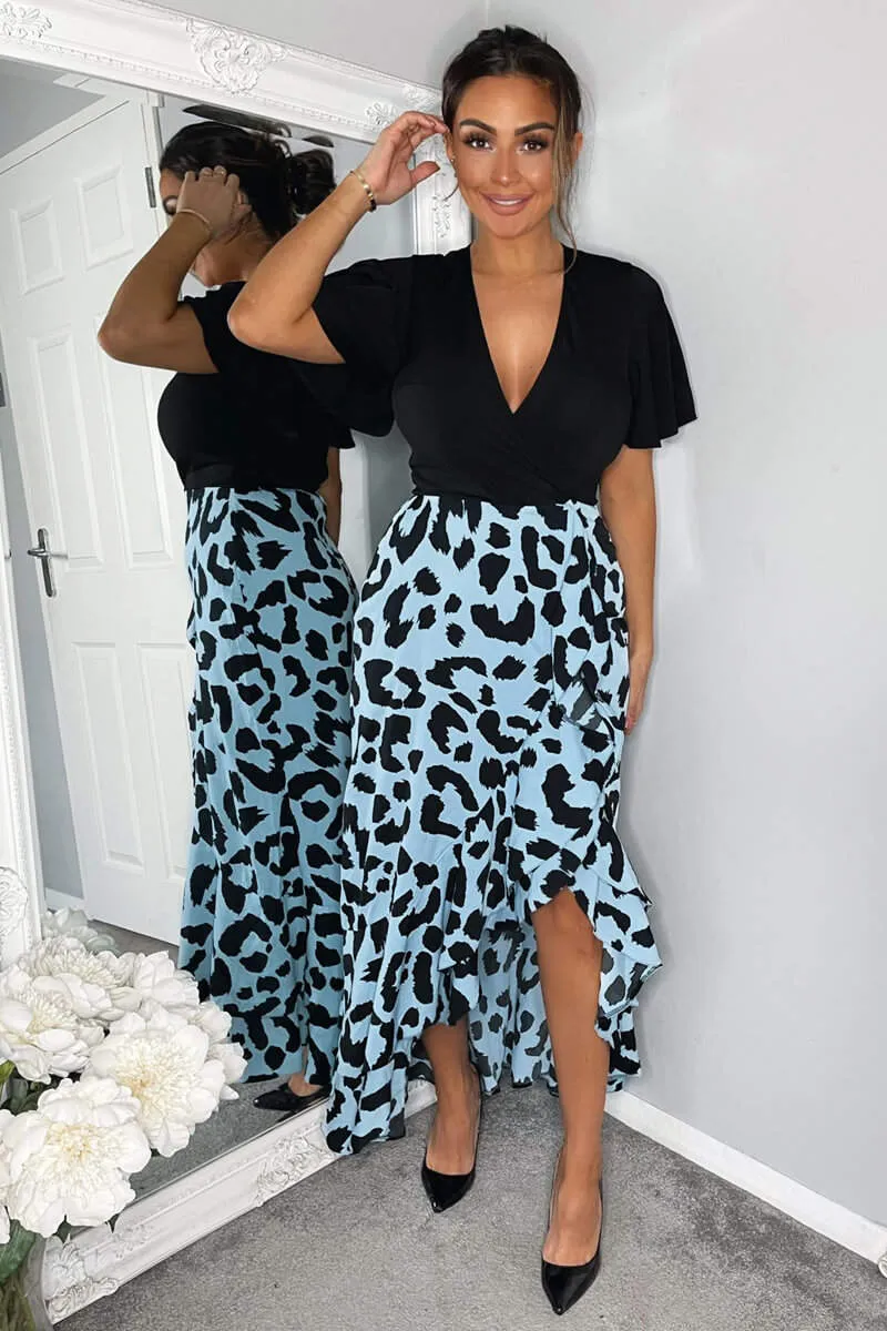 Blue Animal Printed 2 in 1 Midi Dress sold by AX Paris product image thumbnail 2