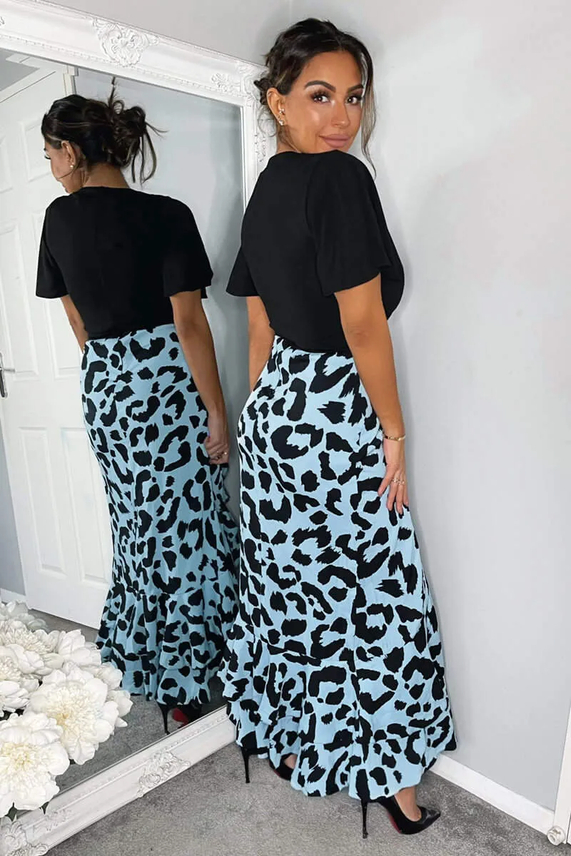 Blue Animal Printed 2 in 1 Midi Dress sold by AX Paris product image thumbnail 4