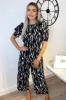 Black And White Printed Short Sleeve Jumpsuit sold by AX Paris