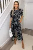 Black And White Printed Short Sleeve Jumpsuit sold by AX Paris
