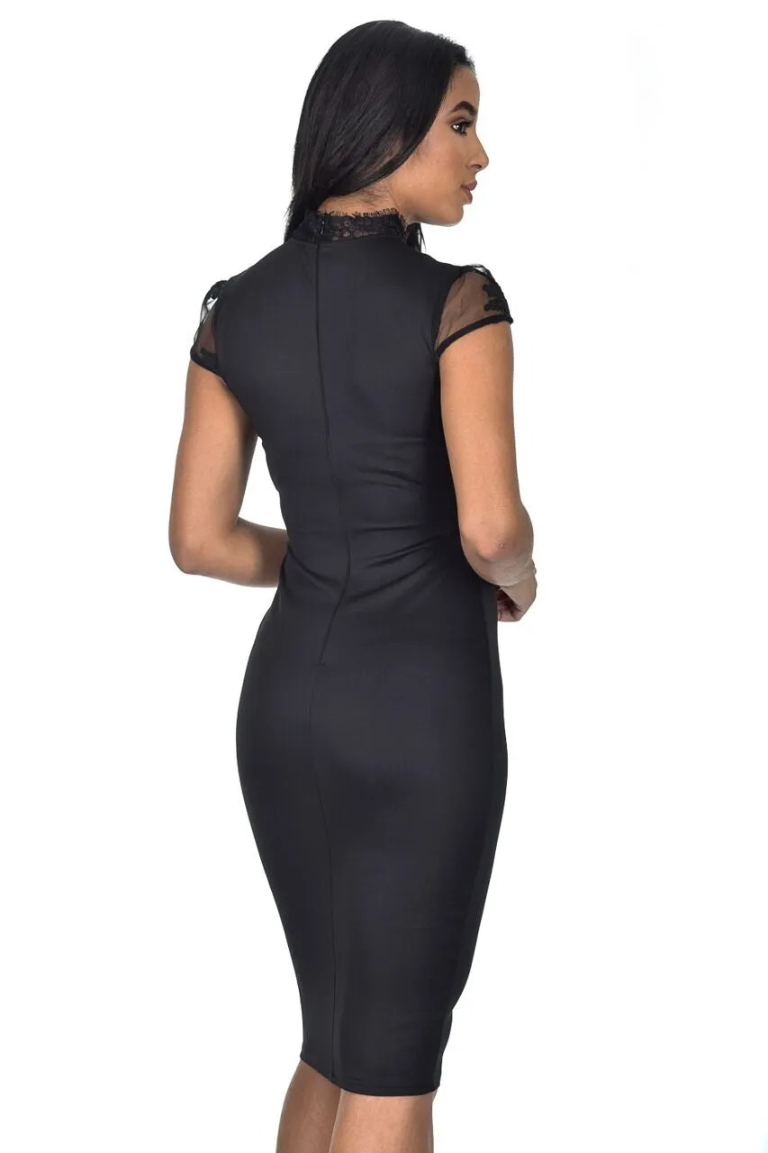 Black And Nude Lace Midi Dress sold by AX Paris product image thumbnail 2