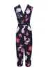 Black Floral Wrap Front Culotte Jumpsuit sold by AX Paris