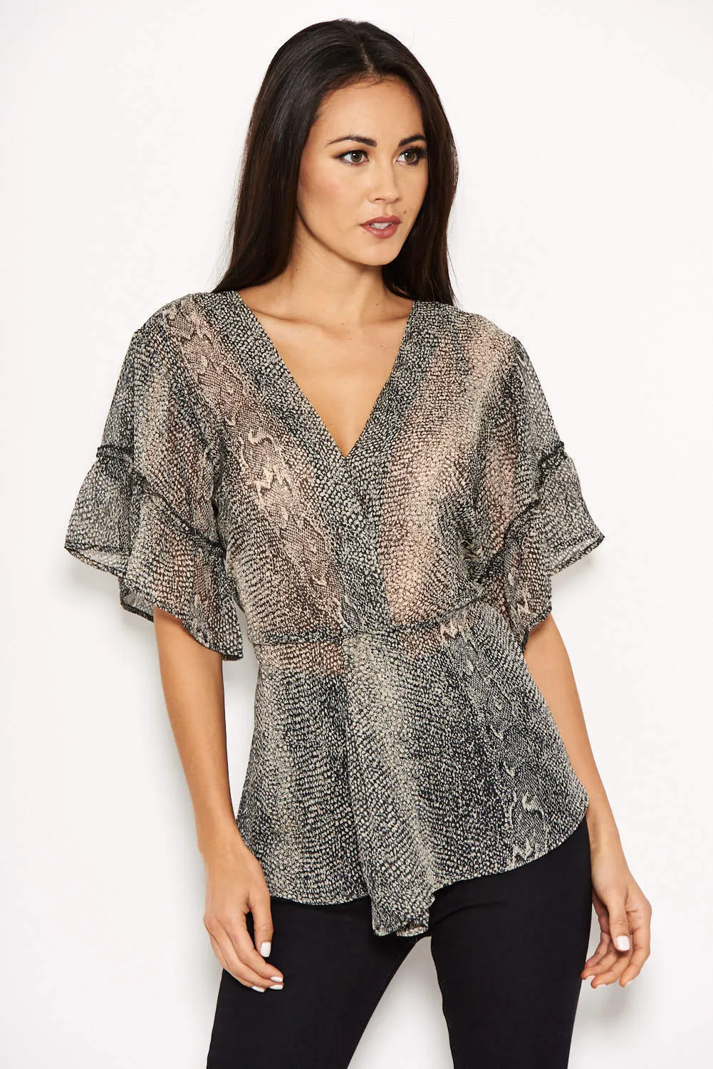 Chiffon Animal Print Blouse sold by AX Paris product image thumbnail 4