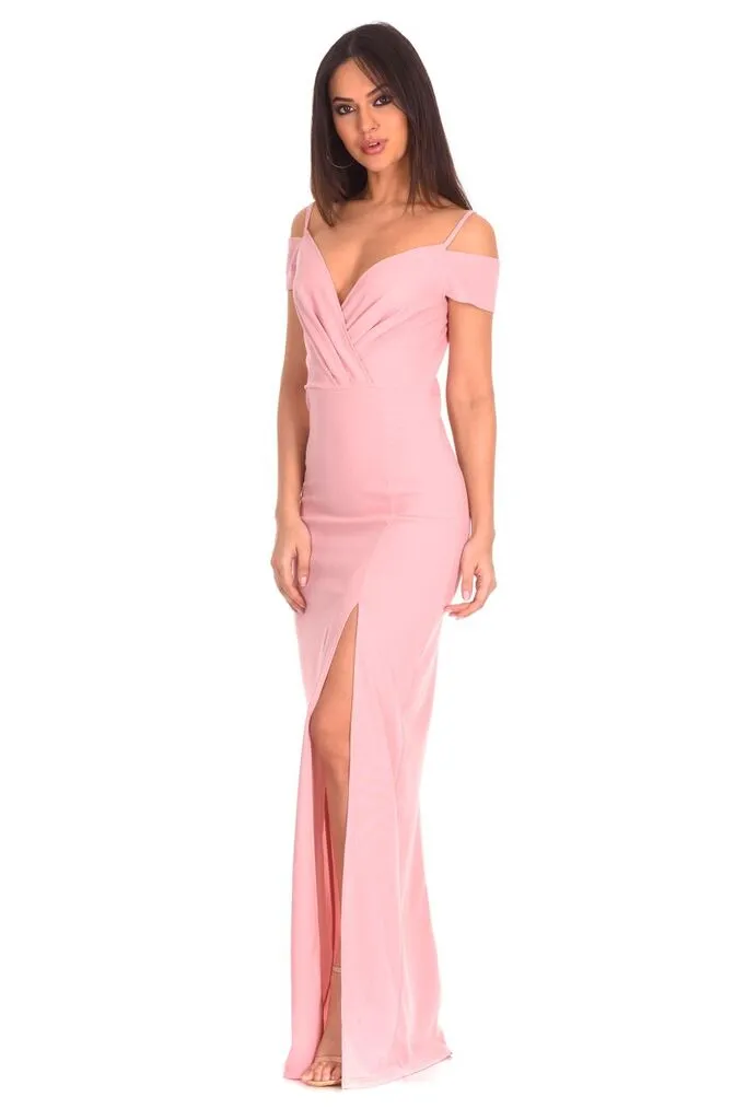 Blush Wrap Over Maxi Dress sold by AX Paris product image thumbnail 2