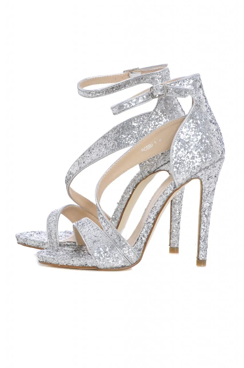 All Over Glitter Strap Heels sold by AX Paris