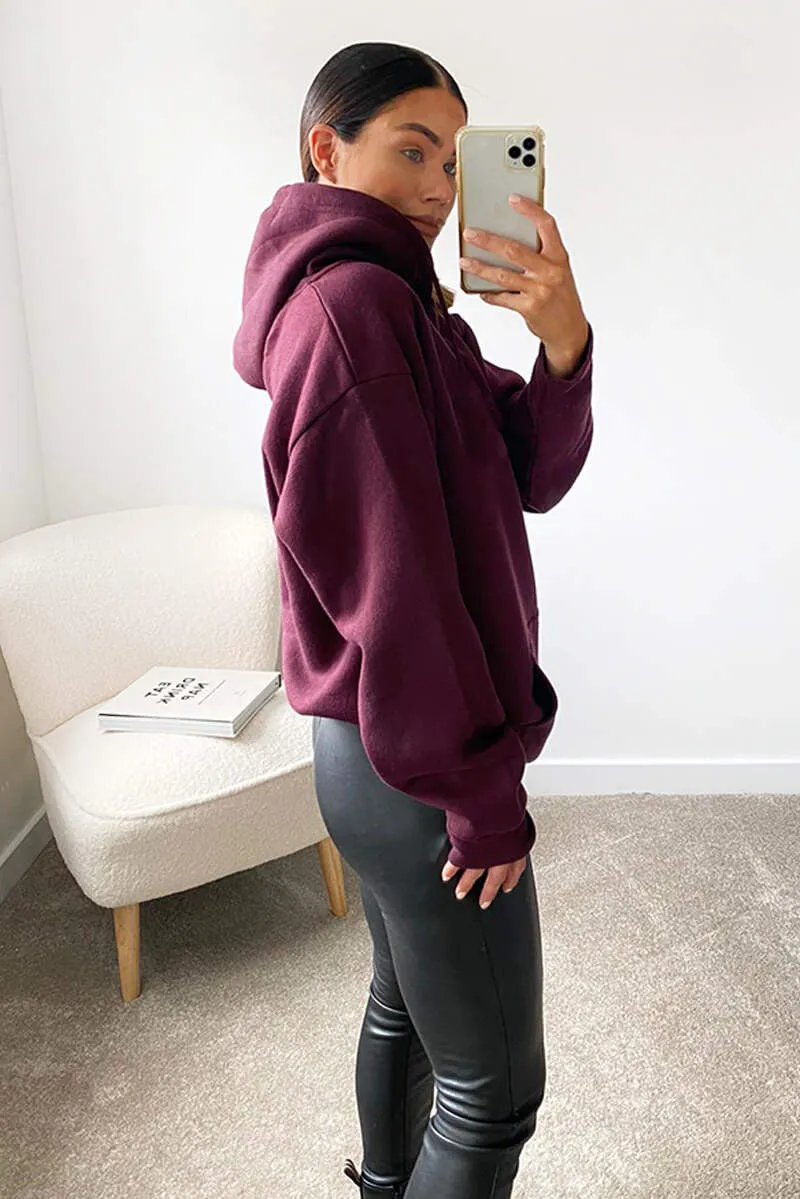 Wine Oversized Hoodie sold by AX Paris product image thumbnail 4