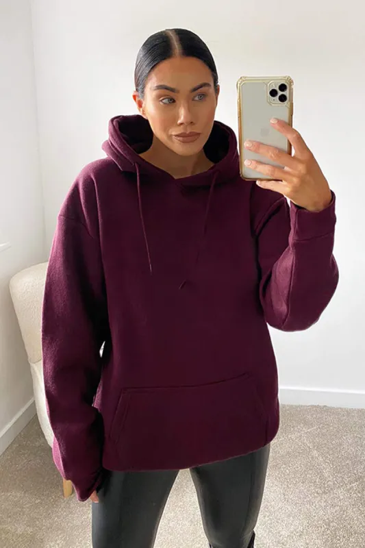 Wine Oversized Hoodie sold by AX Paris