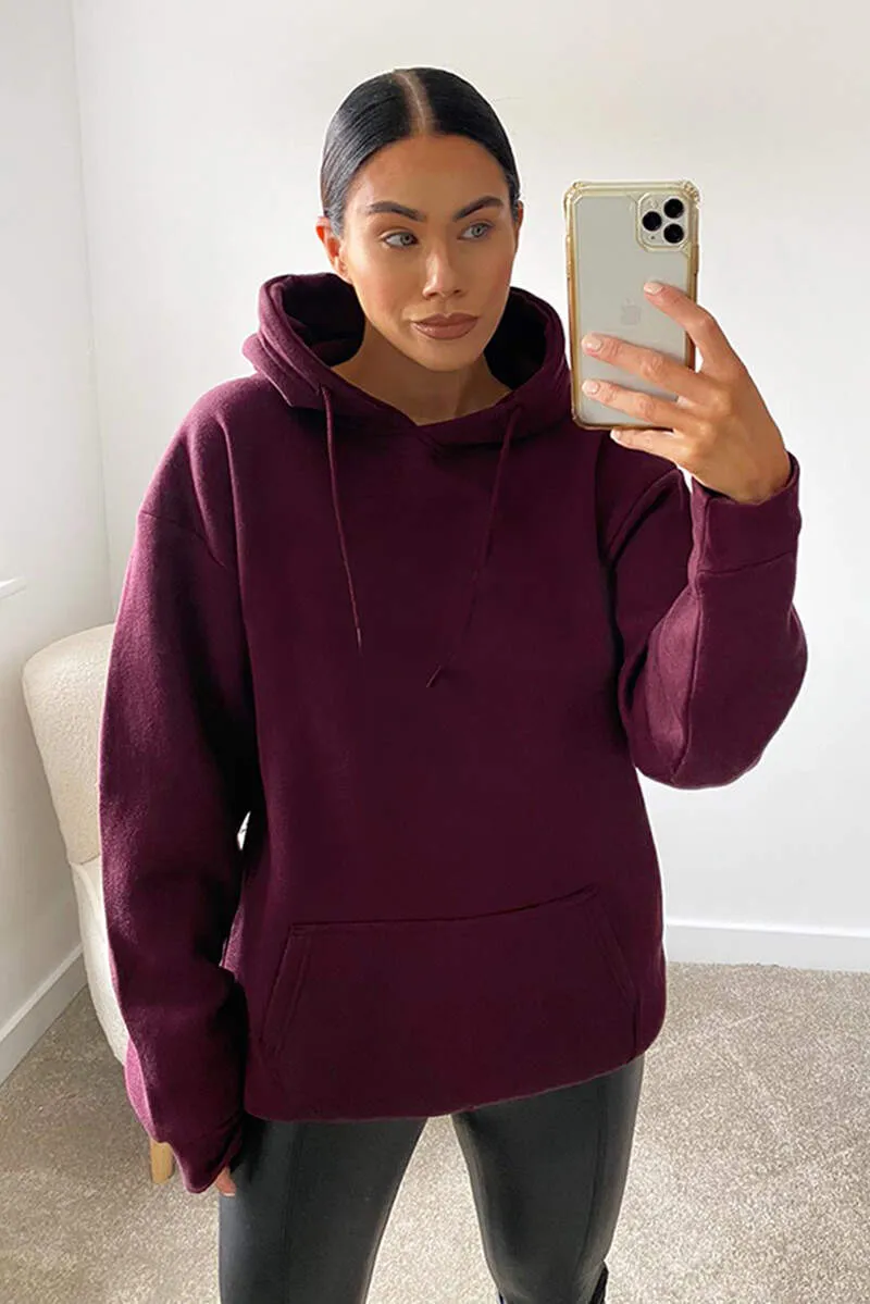 Wine Oversized Hoodie sold by AX Paris