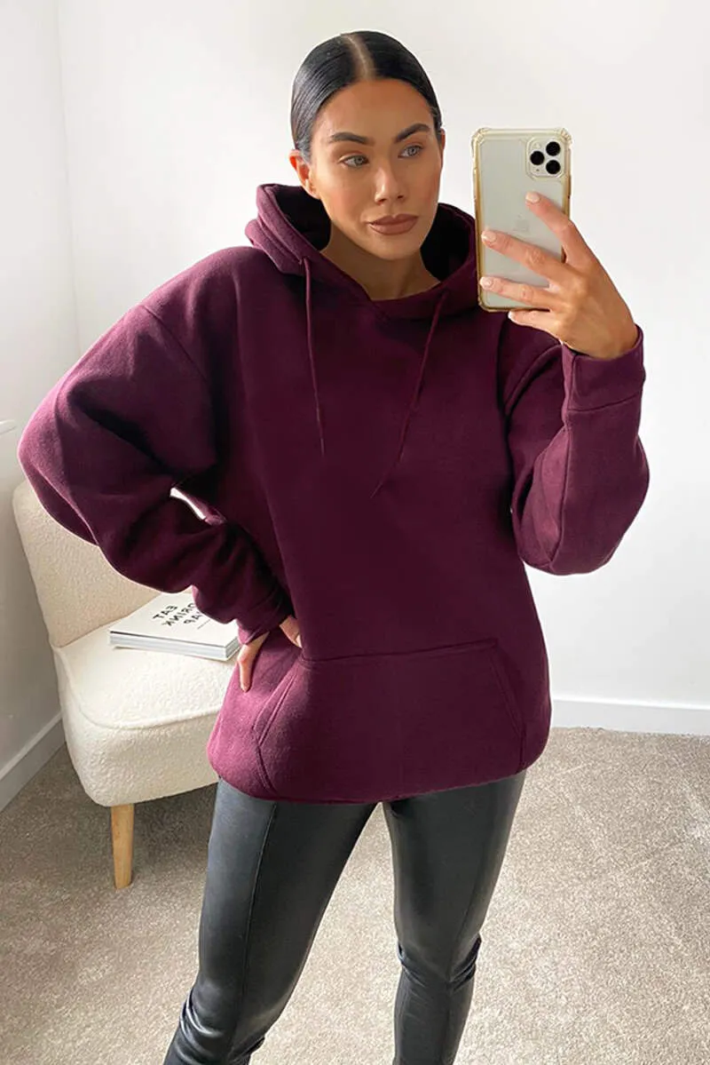 Wine Oversized Hoodie sold by AX Paris product image thumbnail 2