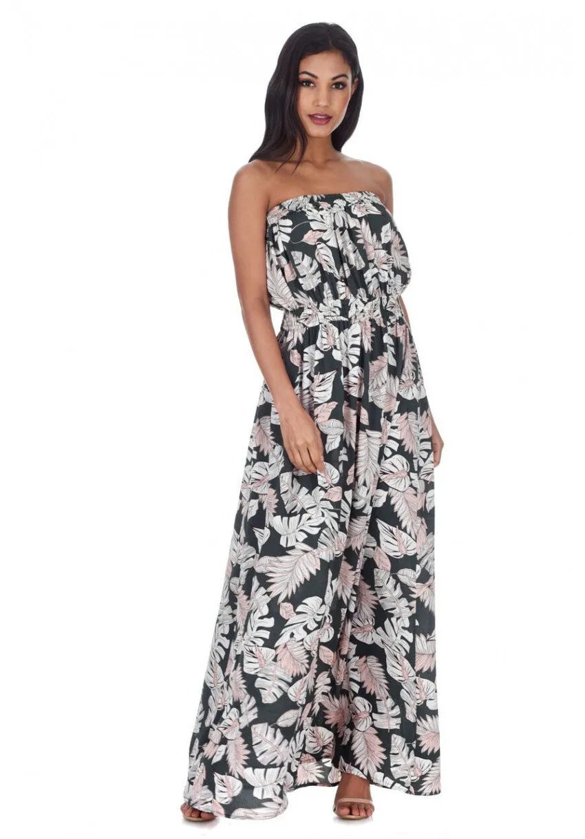 Khaki Leaf Printed Maxi Dress sold by AX Paris product image thumbnail 2