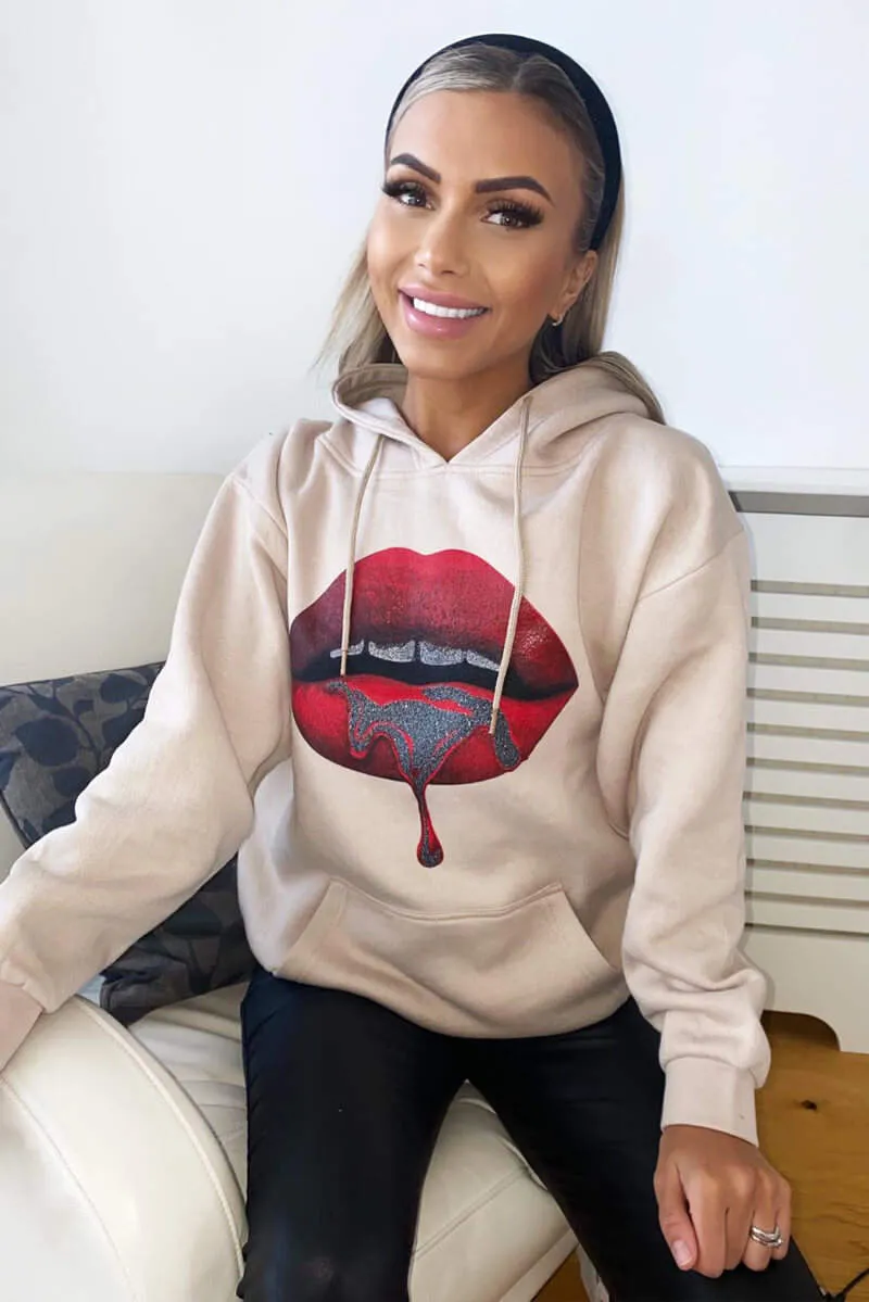 Stone Red Lips Hoodie sold by AX Paris product image thumbnail 2