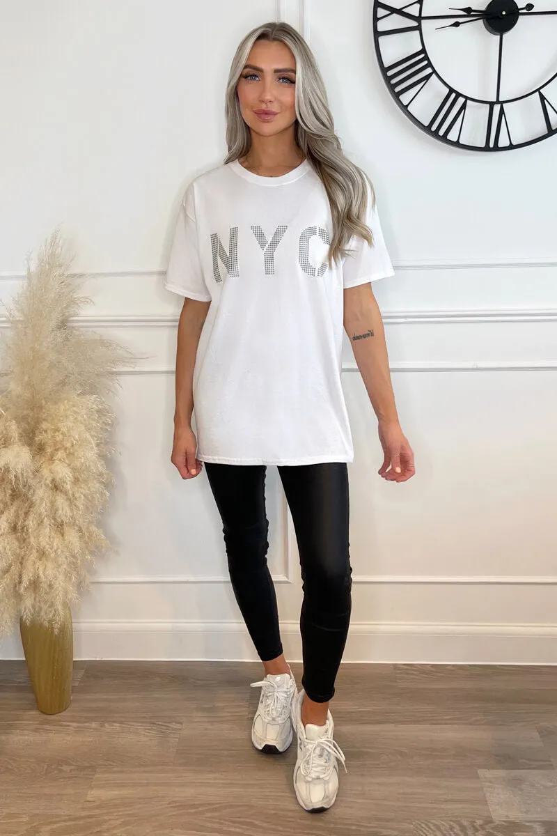White NYC Slogan T-Shirt sold by AX Paris product image thumbnail 4
