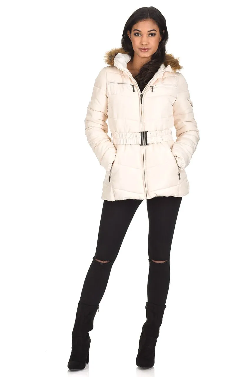 Cream Padded Puffer Jacket sold by AX Paris product image thumbnail 2