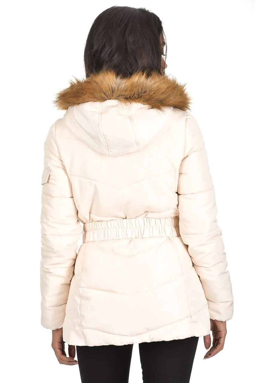 Cream Padded Puffer Jacket sold by AX Paris product image thumbnail 3