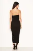 Black Strapless Ruched Bodycon Midi Dress sold by AX Paris