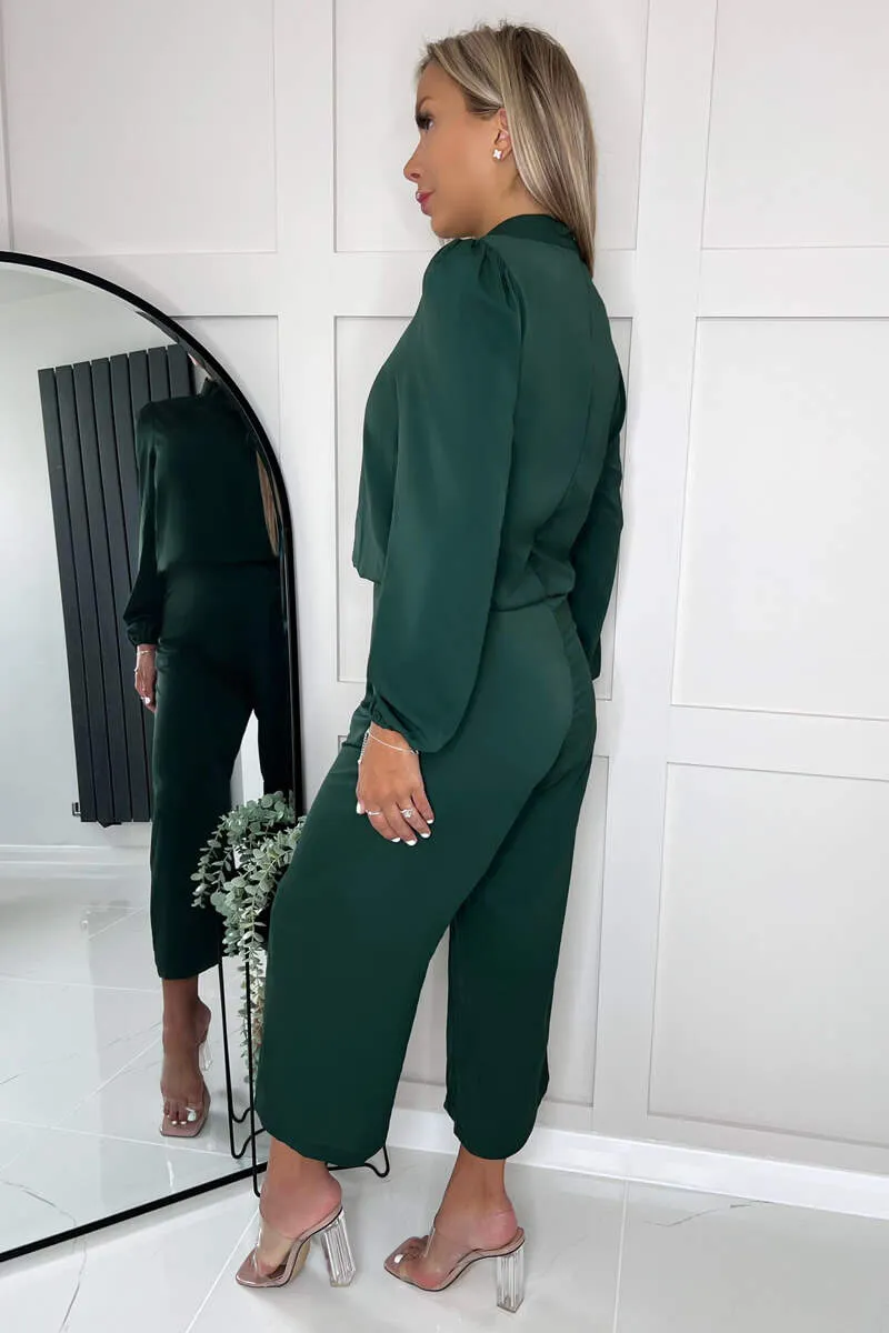 Teal Round Neck Long Sleeve Jumpsuit sold by AX Paris product image thumbnail 3