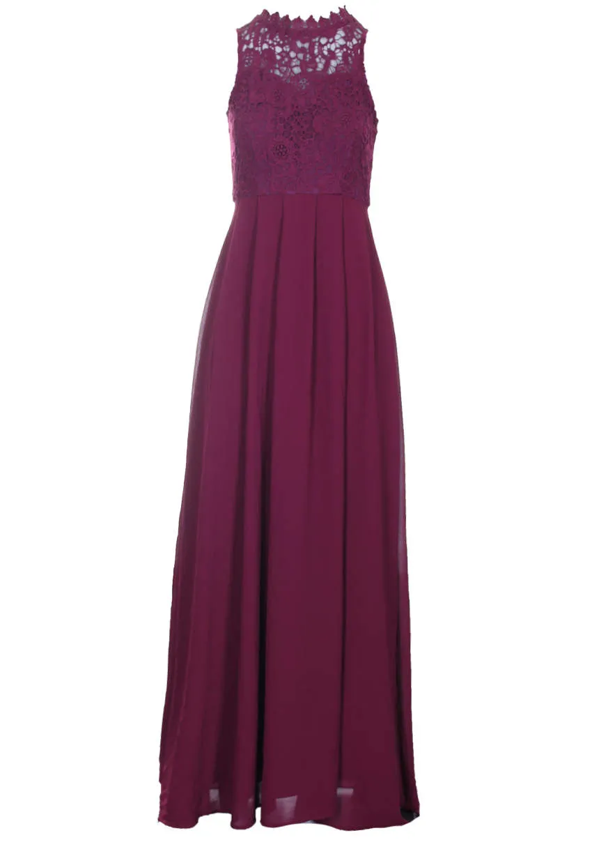 Plum High Neck Maxi Dress sold by AX Paris product image thumbnail 4