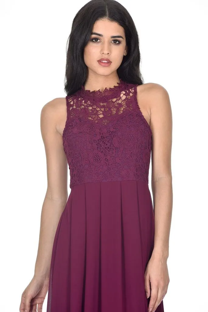 Plum High Neck Maxi Dress sold by AX Paris product image thumbnail 2