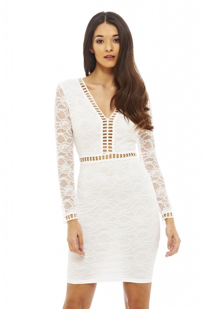 Lace Ladder Detail Dress sold by AX Paris product image thumbnail 3