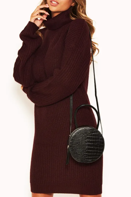 Black Circular Croc Bag sold by AX Paris