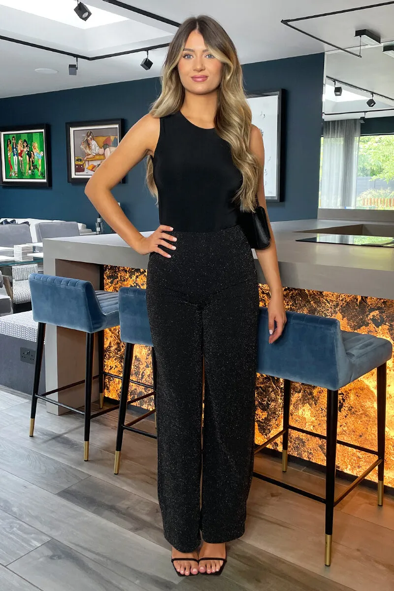 Black Sparkly Trousers sold by AX Paris product image thumbnail 3