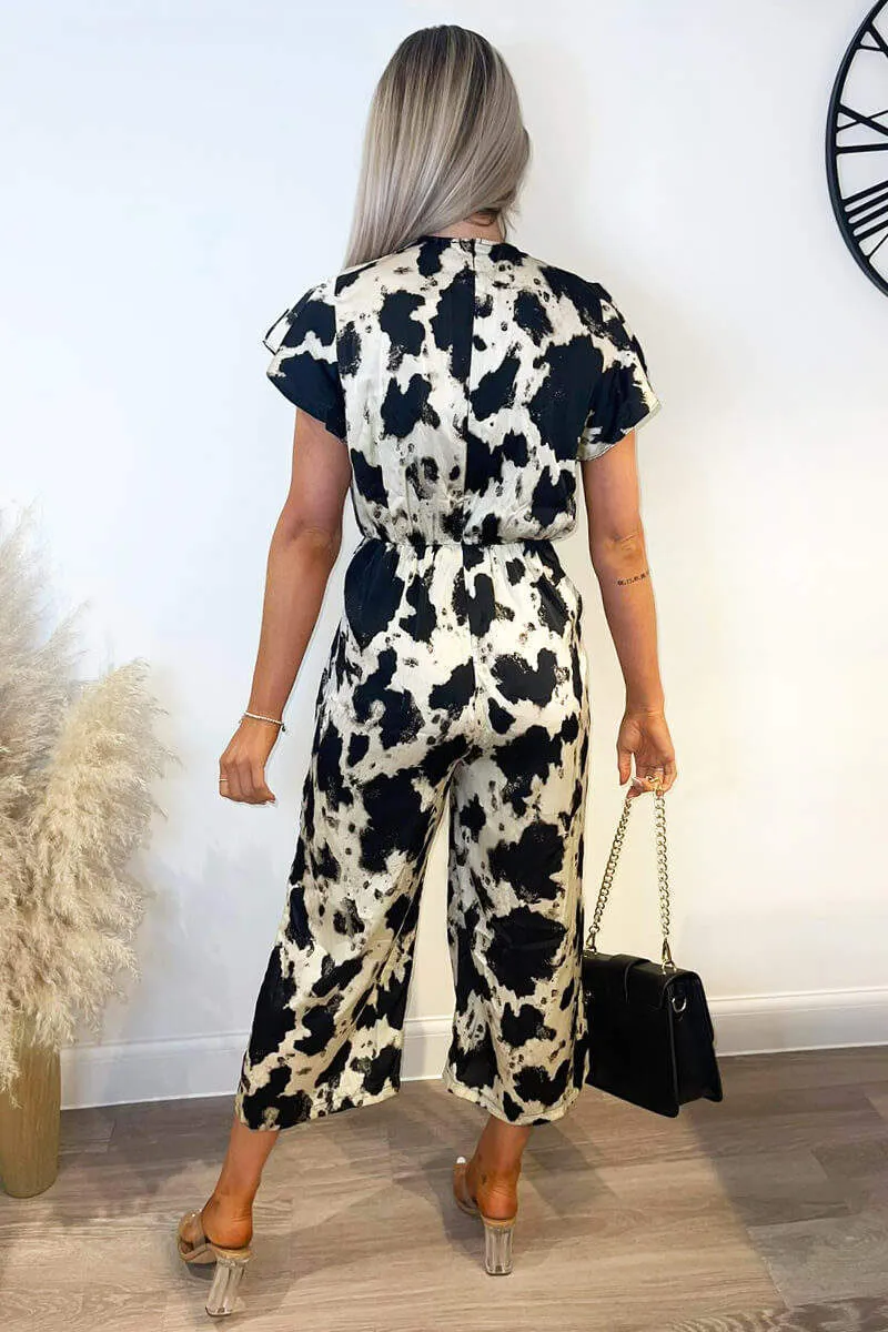 Multi Abstract Print Wrap Frill Sleeve Jumpsuit sold by AX Paris product image thumbnail 4