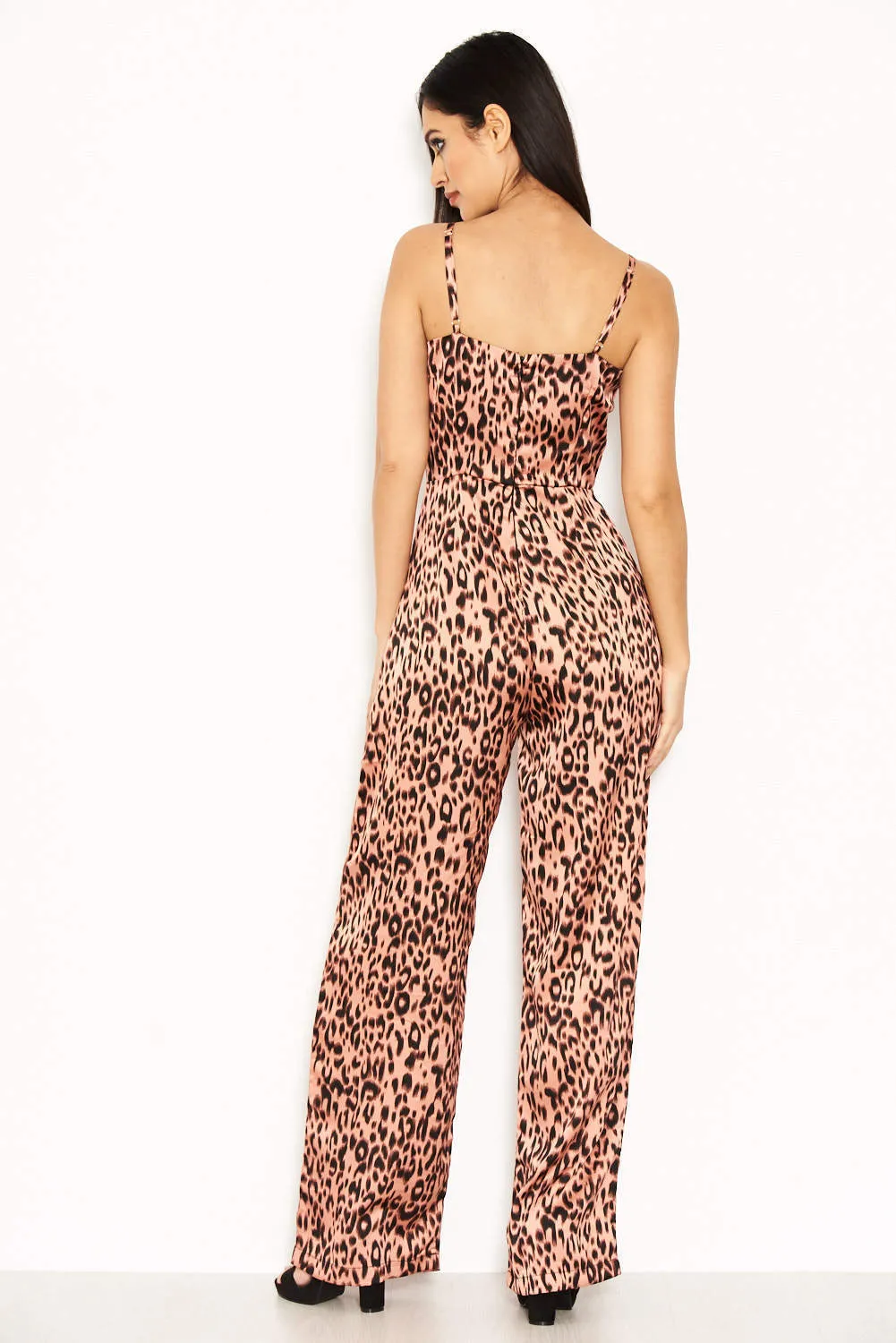 Pink Leopard Print V-Neck Jumpsuit sold by AX Paris product image thumbnail 3