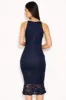 Navy Lace Fishtail Midi Dress sold by AX Paris