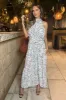 Black And White Halterneck Tie Waist Midi Dress sold by AX Paris