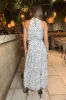Black And White Halterneck Tie Waist Midi Dress sold by AX Paris