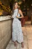 Black And White Halterneck Tie Waist Midi Dress sold by AX Paris
