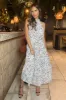 Black And White Halterneck Tie Waist Midi Dress sold by AX Paris