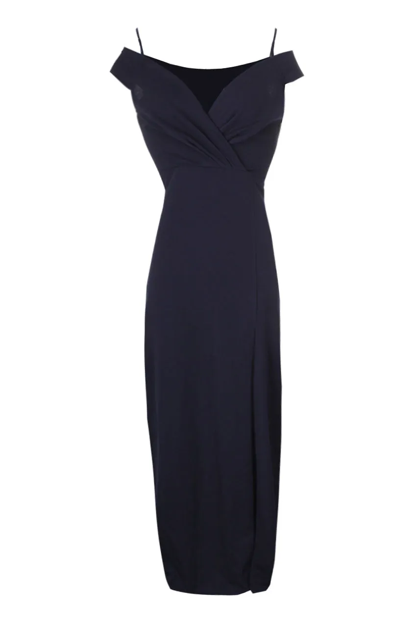 Navy Wrap Over Maxi Dress sold by AX Paris product image thumbnail 4