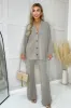 Oatmeal Ribbed Knit Button Front Lounge Cardigan sold by AX Paris