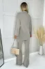Oatmeal Ribbed Knit Button Front Lounge Cardigan sold by AX Paris
