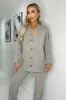 Oatmeal Ribbed Knit Button Front Lounge Cardigan sold by AX Paris