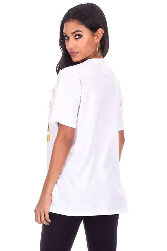 White Royal Slogan T-Shirt sold by AX Paris product image thumbnail 3