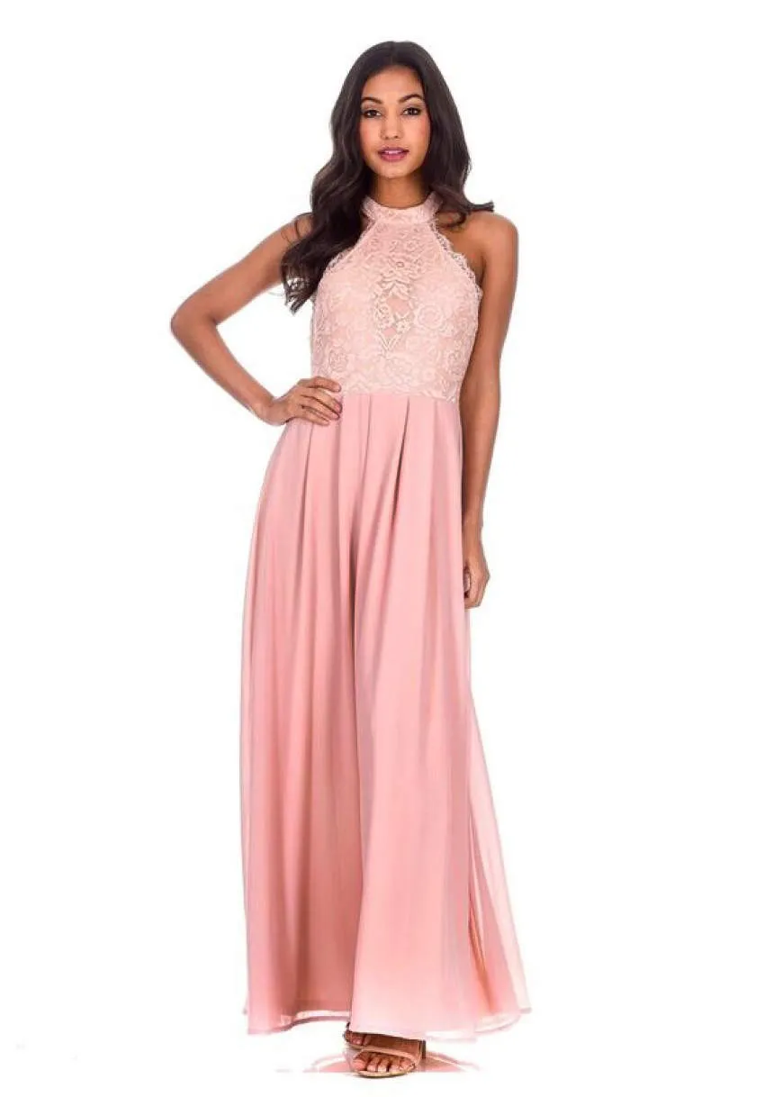 Nude Lace Detail Maxi Dress sold by AX Paris