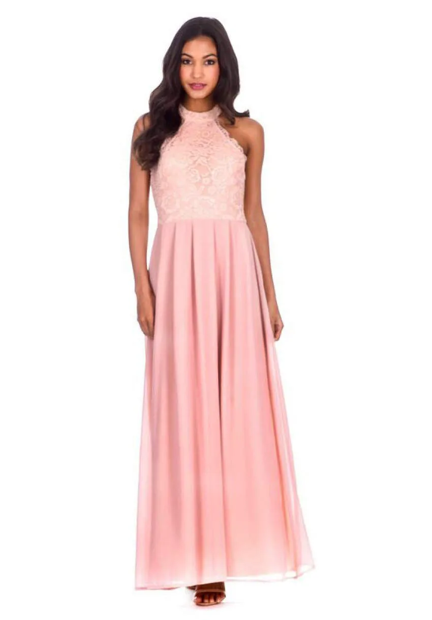 Nude Lace Detail Maxi Dress sold by AX Paris product image thumbnail 2