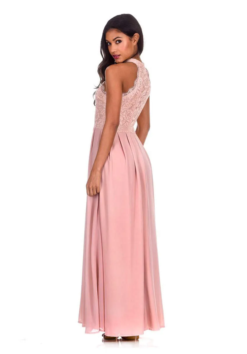 Nude Lace Detail Maxi Dress sold by AX Paris product image thumbnail 3