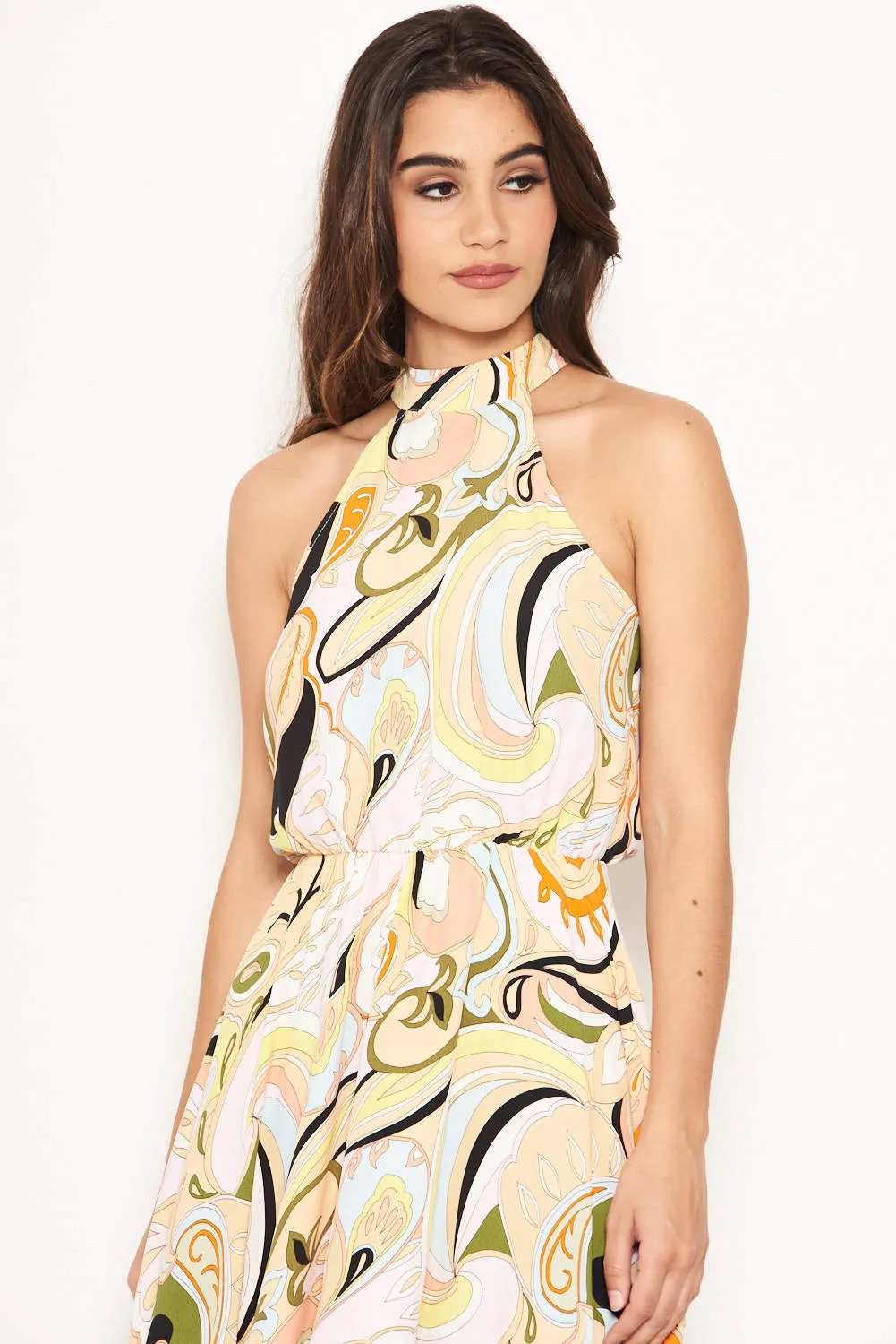 Multi Printed Halterneck Maxi Dress sold by AX Paris product image thumbnail 5