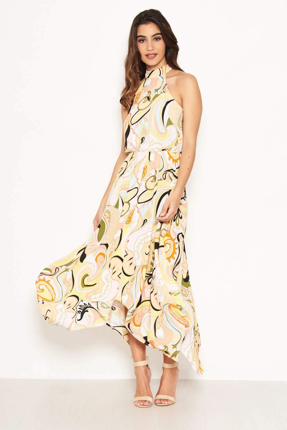 Multi Printed Halterneck Maxi Dress sold by AX Paris product image thumbnail 4