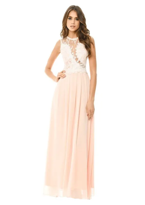 Pink Crochet Top Maxi Dress sold by AX Paris