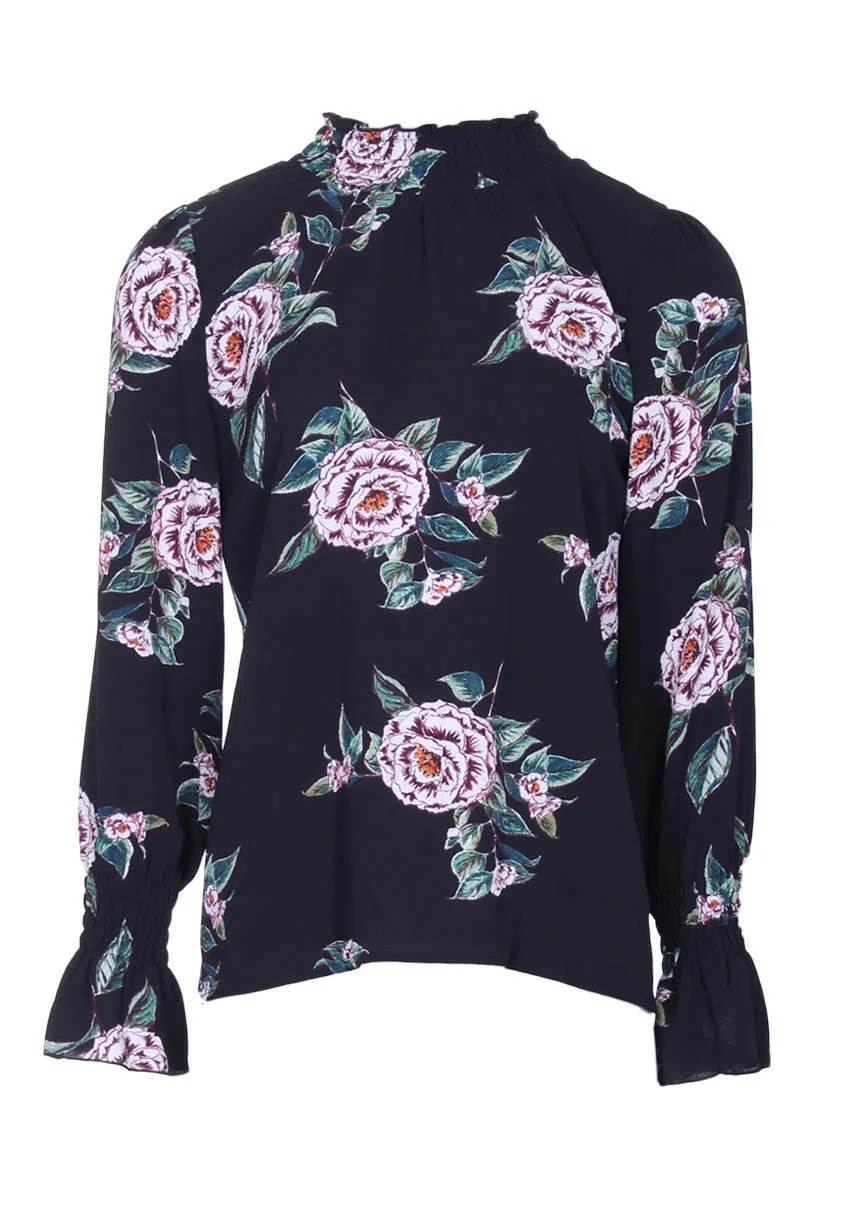 Black Floral High Neck Frill Top sold by AX Paris product image thumbnail 4