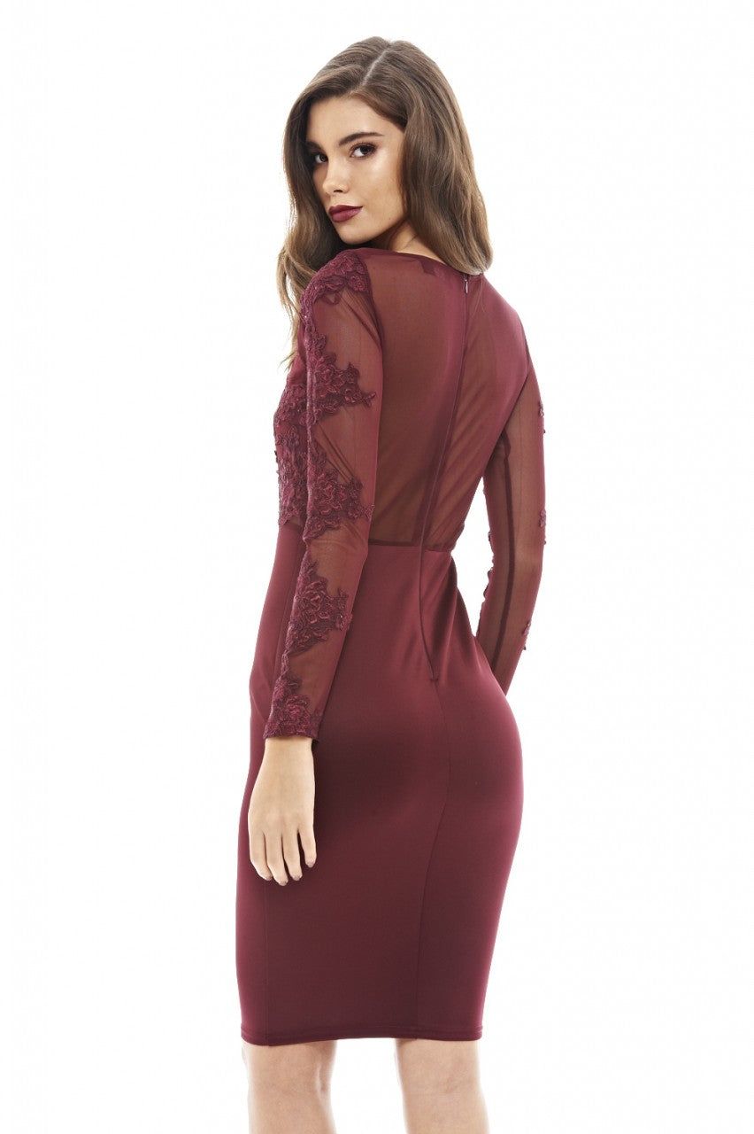 Crochet Mesh Top Bodycon Dress sold by AX Paris product image thumbnail 4