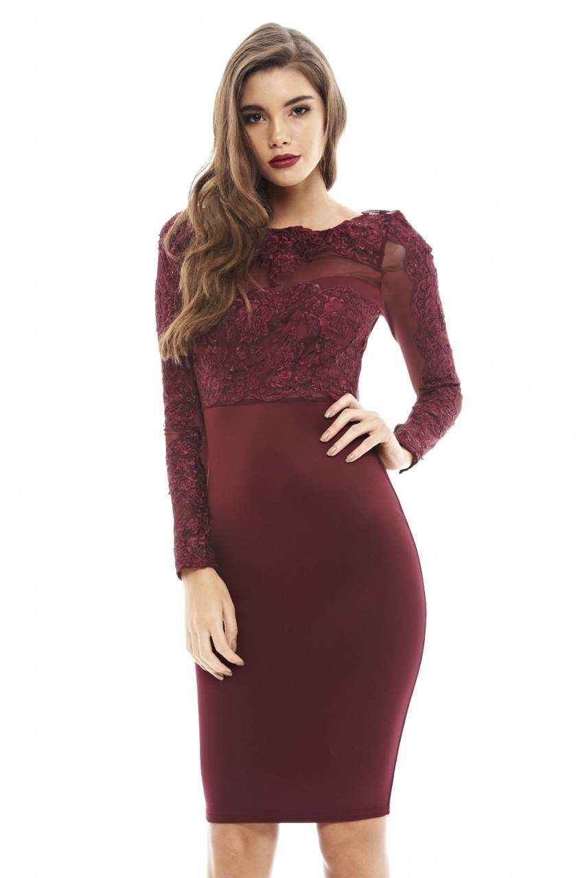 Crochet Mesh Top Bodycon Dress sold by AX Paris