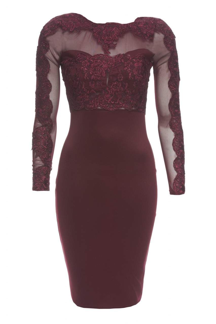 Crochet Mesh Top Bodycon Dress sold by AX Paris product image thumbnail 5