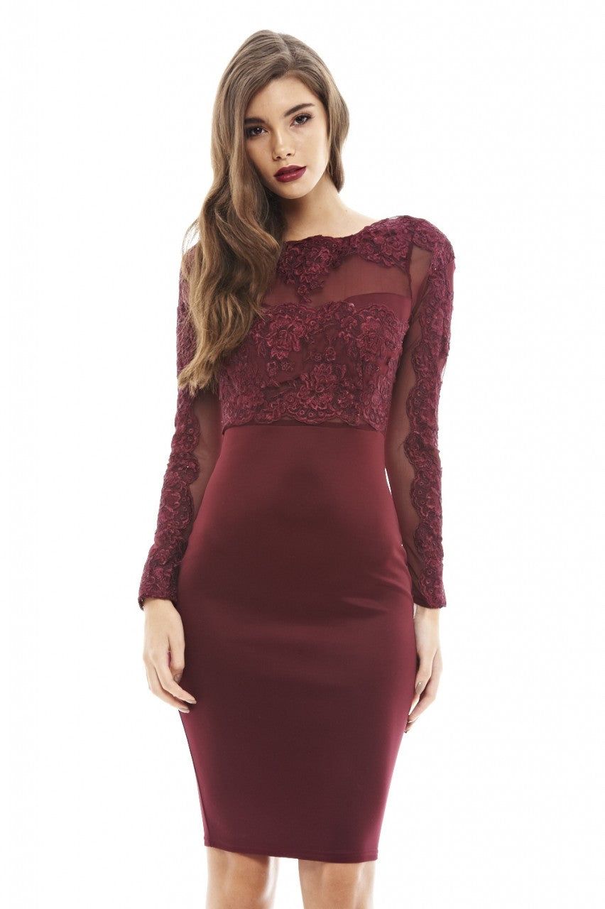 Crochet Mesh Top Bodycon Dress sold by AX Paris product image thumbnail 3