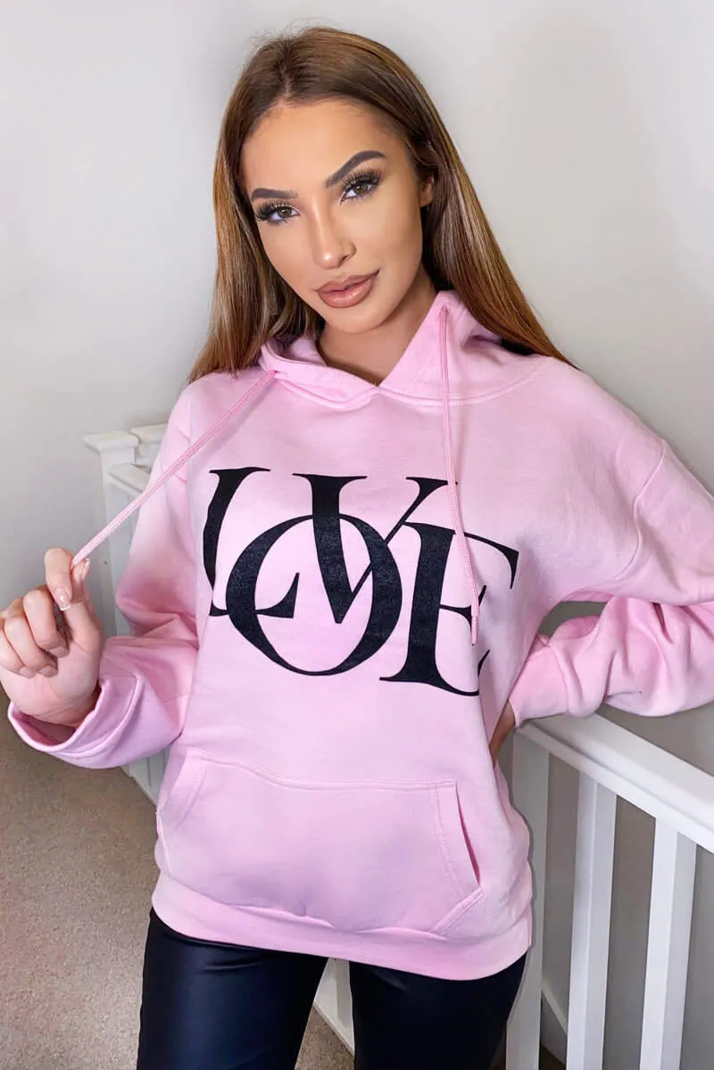 Pink Love Hoodie sold by AX Paris
