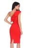 Red Asymmetric Frill Midi Dress sold by AX Paris